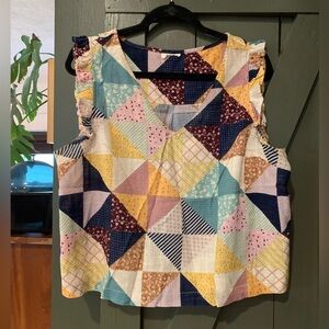 Quilt Patchwork Sleeveless Top